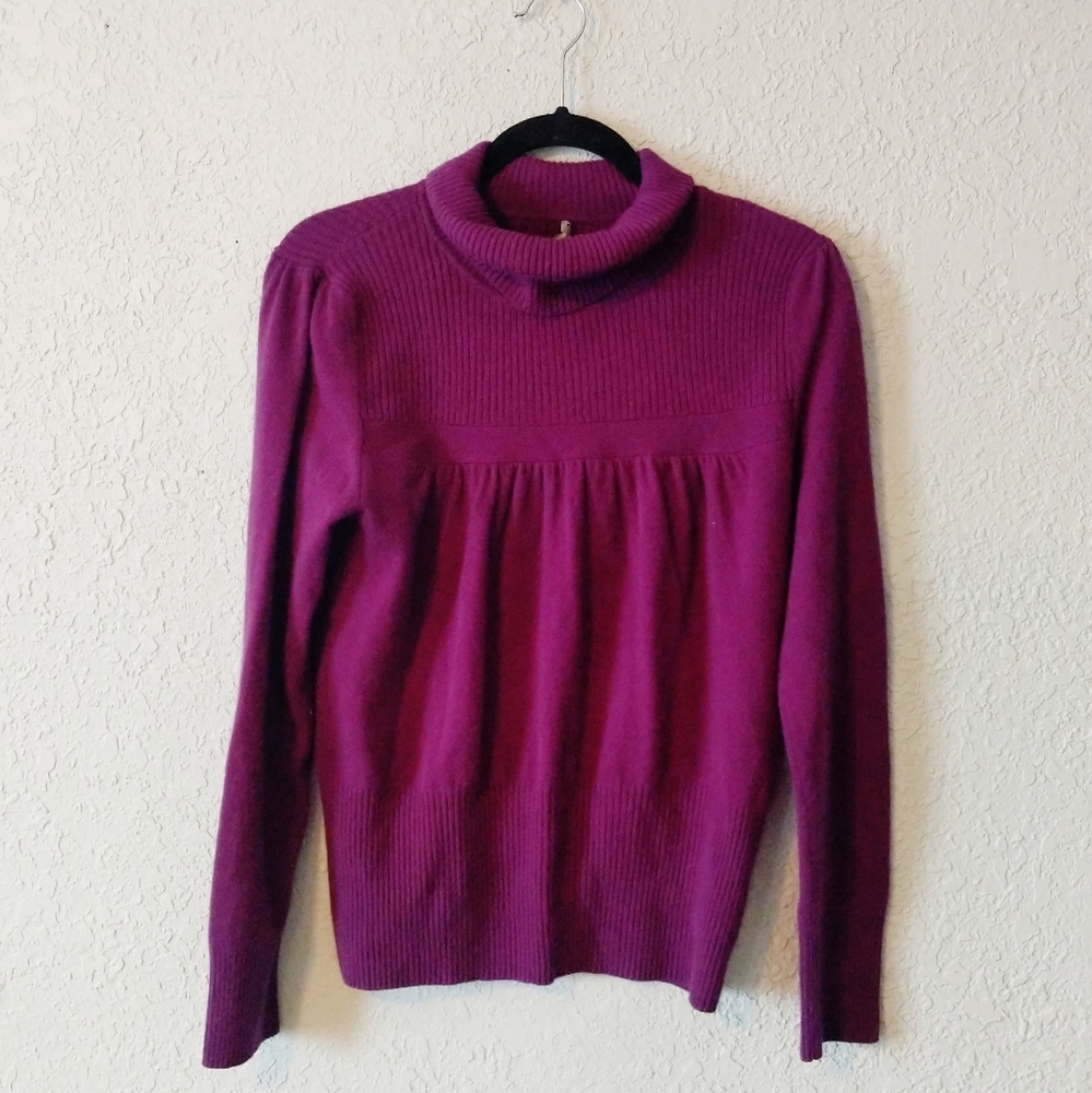 100% cashmere purple turtleneck sweater sz XL